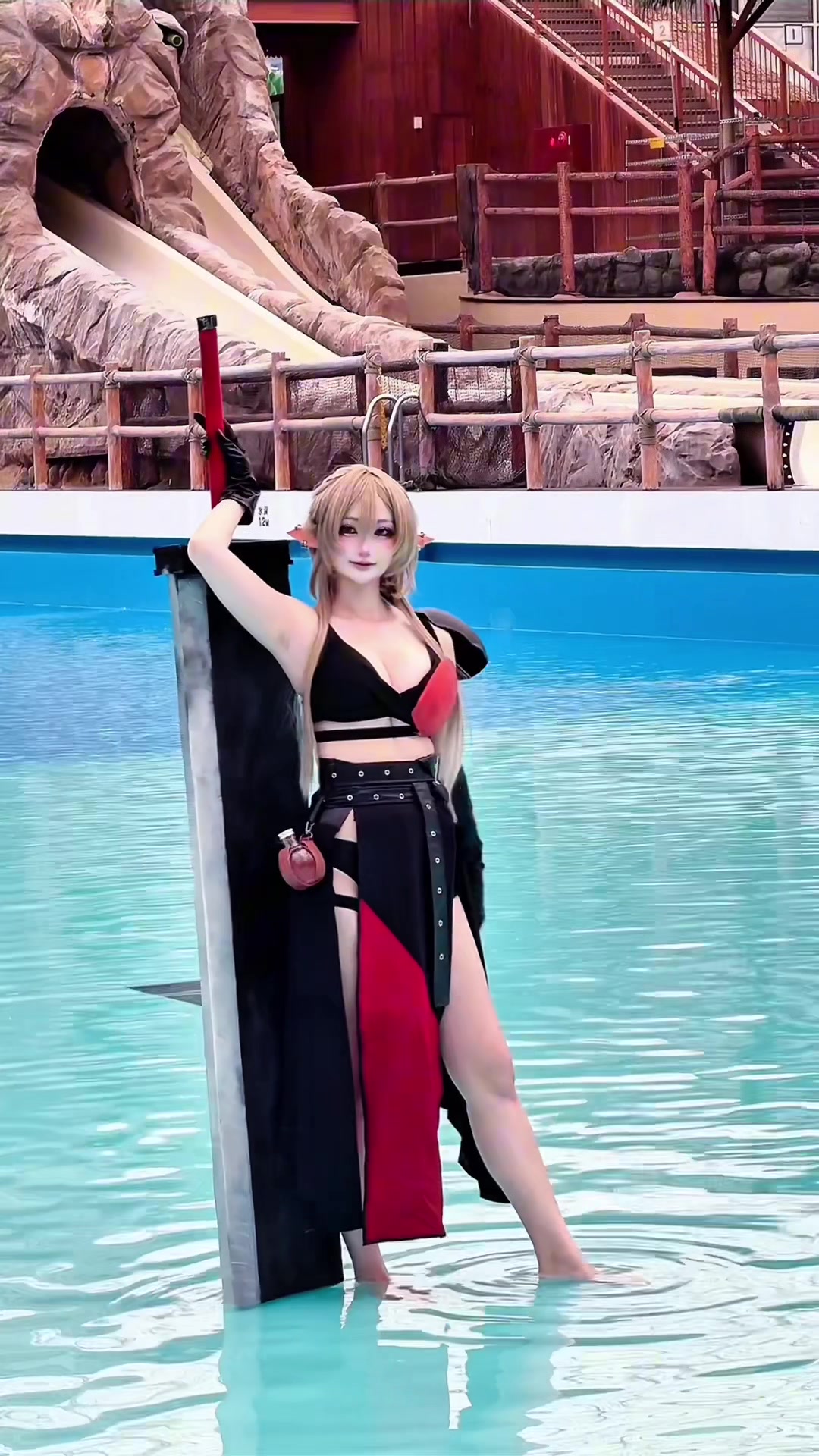 水着撮影会に剣士風水着のコスプレで出演したよ⚔️ #いかなきゃキンマー #近代麻雀水着祭2026  #コスプレ 