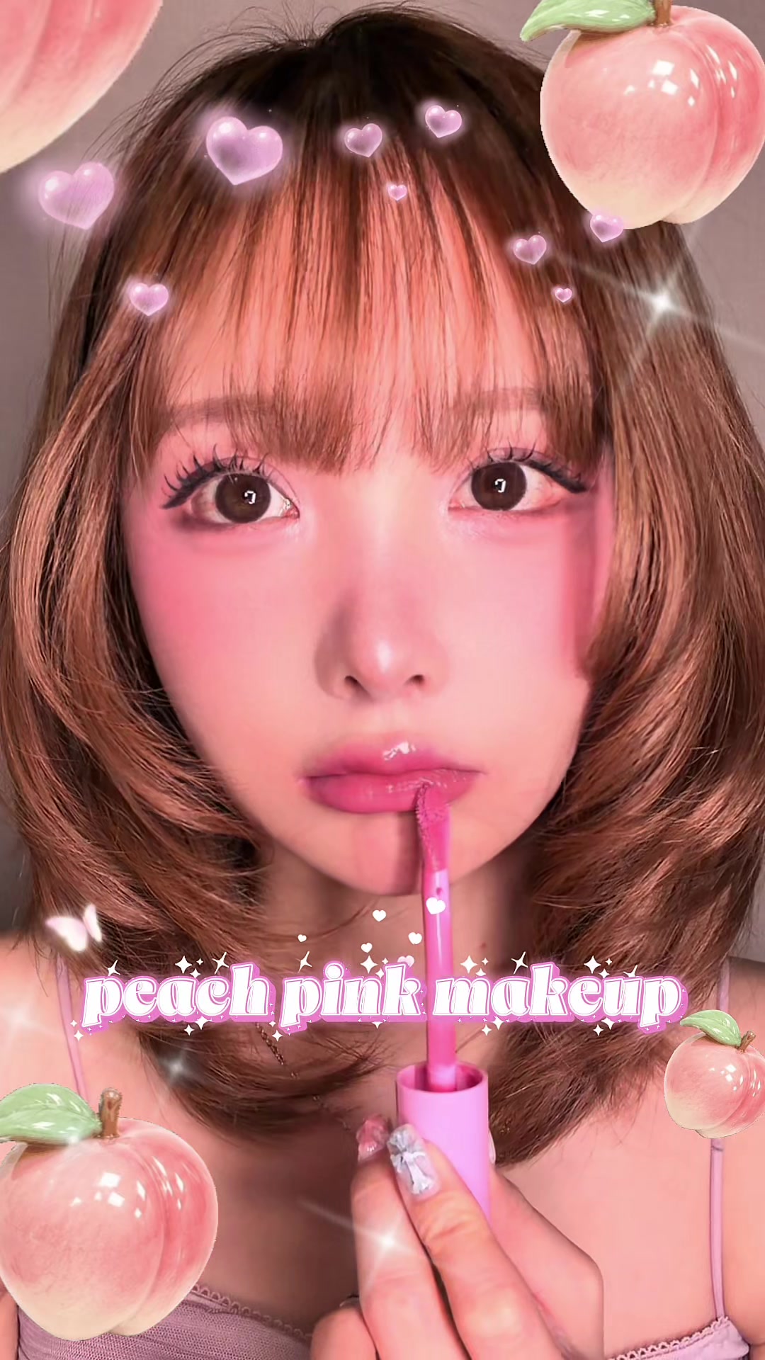 peach pink make up🍑✨ @2an_official_jp     たまんないコスメちゃん's😖💘💘💕✨